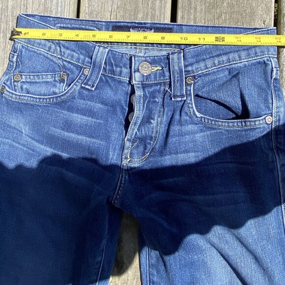 Vintage Rock & Republic Y2K Jean Size 30 Flared Low Rise Embroidered Button Fly - Picture 13 of 14